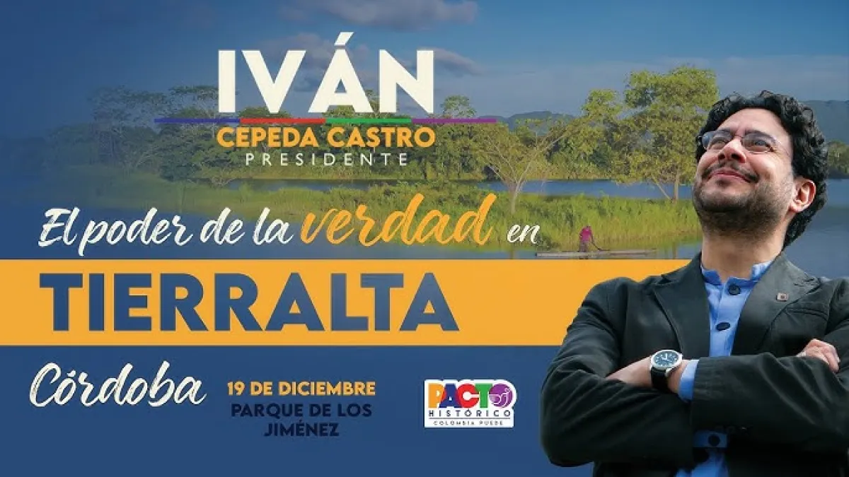 Senador Iván Cepeda denuncia vínculos entre Uribe y paramilitarismo en Córdoba durante discurso en Tierralta.